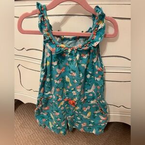 Mini Boden teal girls romper